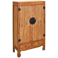 KITAJSKA OMARA, masivno mahagoni naravne barve  - črna/naravne barve, Trendi, kovina/les (105/175/45cm) - Landscape