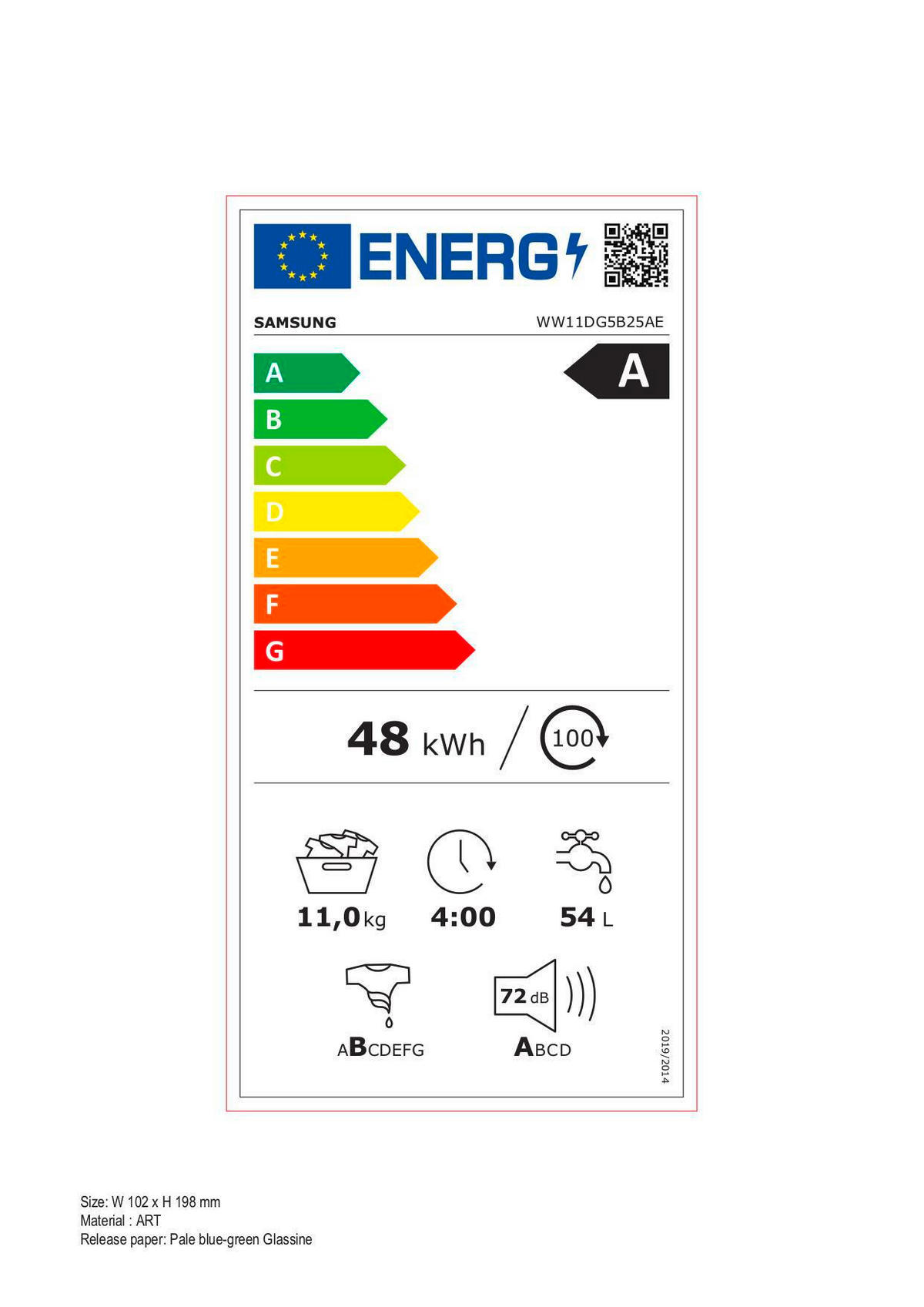 WASCHMASCHINE WW11DG5B25AEEG   - Weiß, Basics, Kunststoff/Metall (60/85/60cm) - Samsung