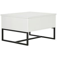 COUCHTISCH in Metall 70/40,5-65,5/60 cm  - Schwarz/Weiß, Design, Metall (70/40,5-65,5/60cm) - Livetastic