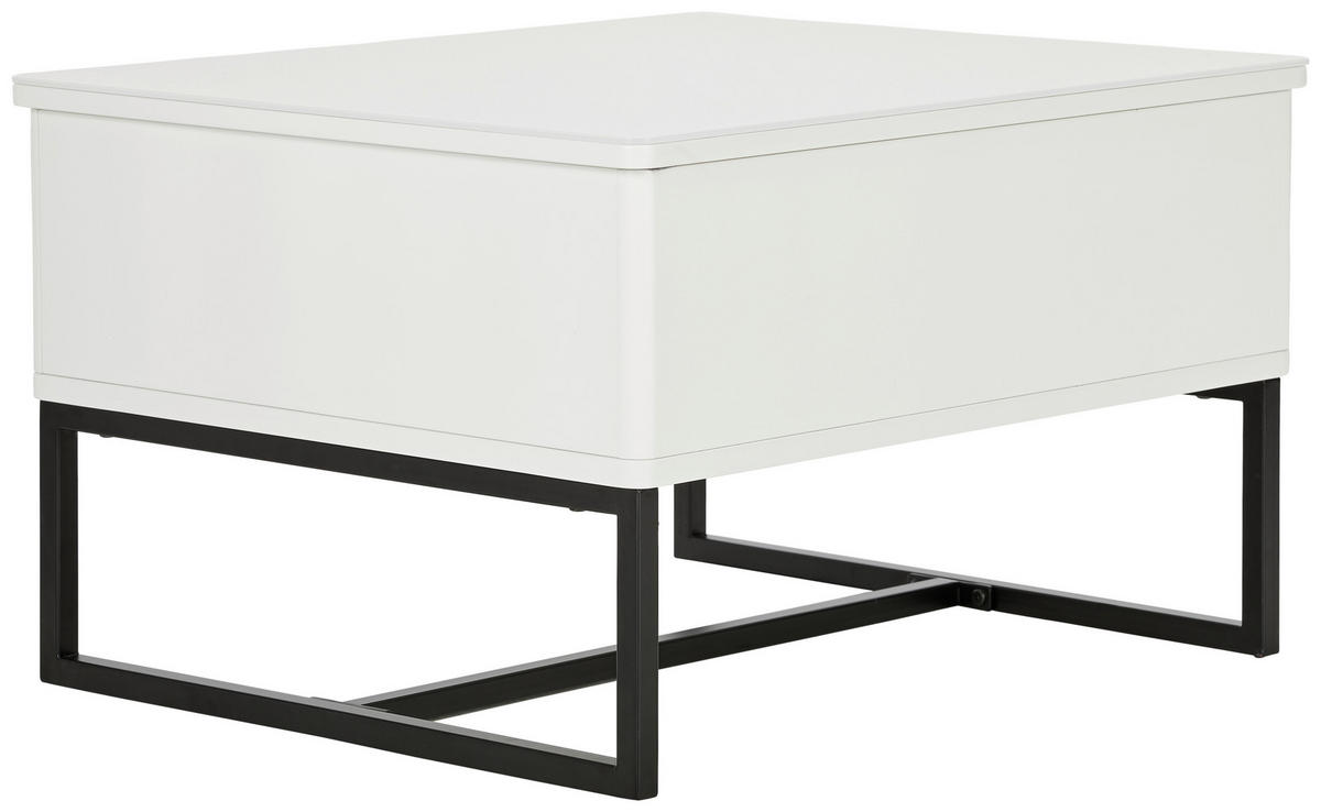 COUCHTISCH in Metall 70/40,5-65,5/60 cm  - Schwarz/Weiß, Design, Metall (70/40,5-65,5/60cm) - Livetastic