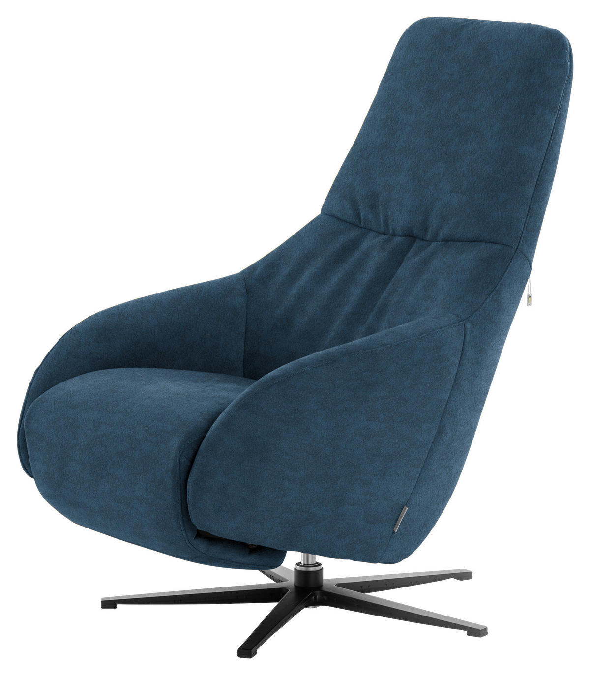 RELAXSESSEL in Textil Blau  - Blau/Schwarz, Design, Textil/Metall (77/108/95cm) - Chilliano