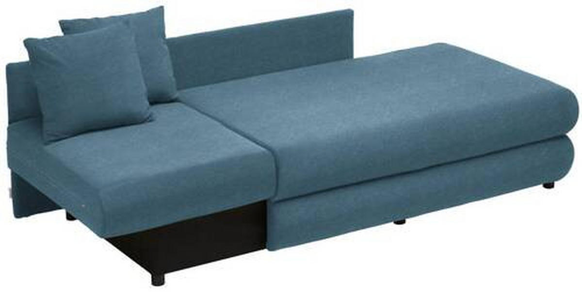 RÉCAMIERE Blau Flachgewebe  - Blau/Schwarz, Design, Kunststoff/Textil (171/71-88/93cm) - Cantus