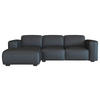 ECKSOFA Schwarz Echtleder  - Schwarz, Design, Leder/Holz (171/251cm) - Livetastic