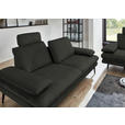 3-SITZER-SOFA in Velours Dunkelgrau  - Dunkelgrau/Beige, Design, Textil/Metall (222/89/104cm) - Dieter Knoll