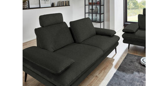 3-SITZER-SOFA in Velours Dunkelgrau  - Dunkelgrau/Beige, Design, Textil/Metall (222/89/104cm) - Dieter Knoll