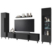 OBÝVACÍ STĚNA, černá - černá, Trend, kompozitní dřevo/plast (260/159,5/33cm)