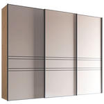 SCHWEBETÜRENSCHRANK 280/222/68 cm 3-türig Sandfarben, Eiche Artisan  - Sandfarben/Graphitfarben, Design, Glas/Holzwerkstoff (280/222/68cm) - Moderano