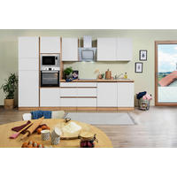 KÜCHENBLOCK 345 cm   in Weiß  - Eichefarben/Weiß, Basics, Holzwerkstoff (345cm) - Respekta