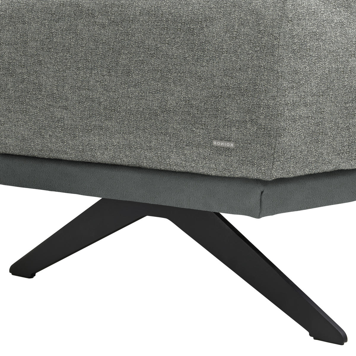 ECKSOFA Chenille, Flachgewebe Grau  - Schwarz/Grau, Design, Textil/Metall (270/239cm) - Koinor