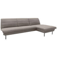 ECKSOFA in Webstoff Braun, Beige  274/168 cm  - Beige/Schwarz, Design, Textil/Metall (274/168cm) - LOOKS by W.Joop