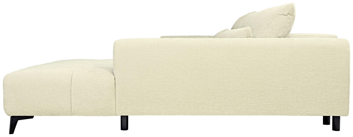 HÖRNSOFFA i chenille cremefärgad  - svart/cremefärgad, Klassisk, textil/plast (279/222cm) - MID.YOU