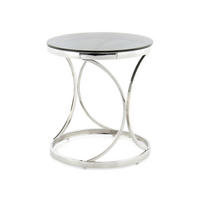 PRÍRUČNÝ STOLÍK, čierna, strieborná - čierna/strieborná, Basics, kov/sklo (50/50/55cm)