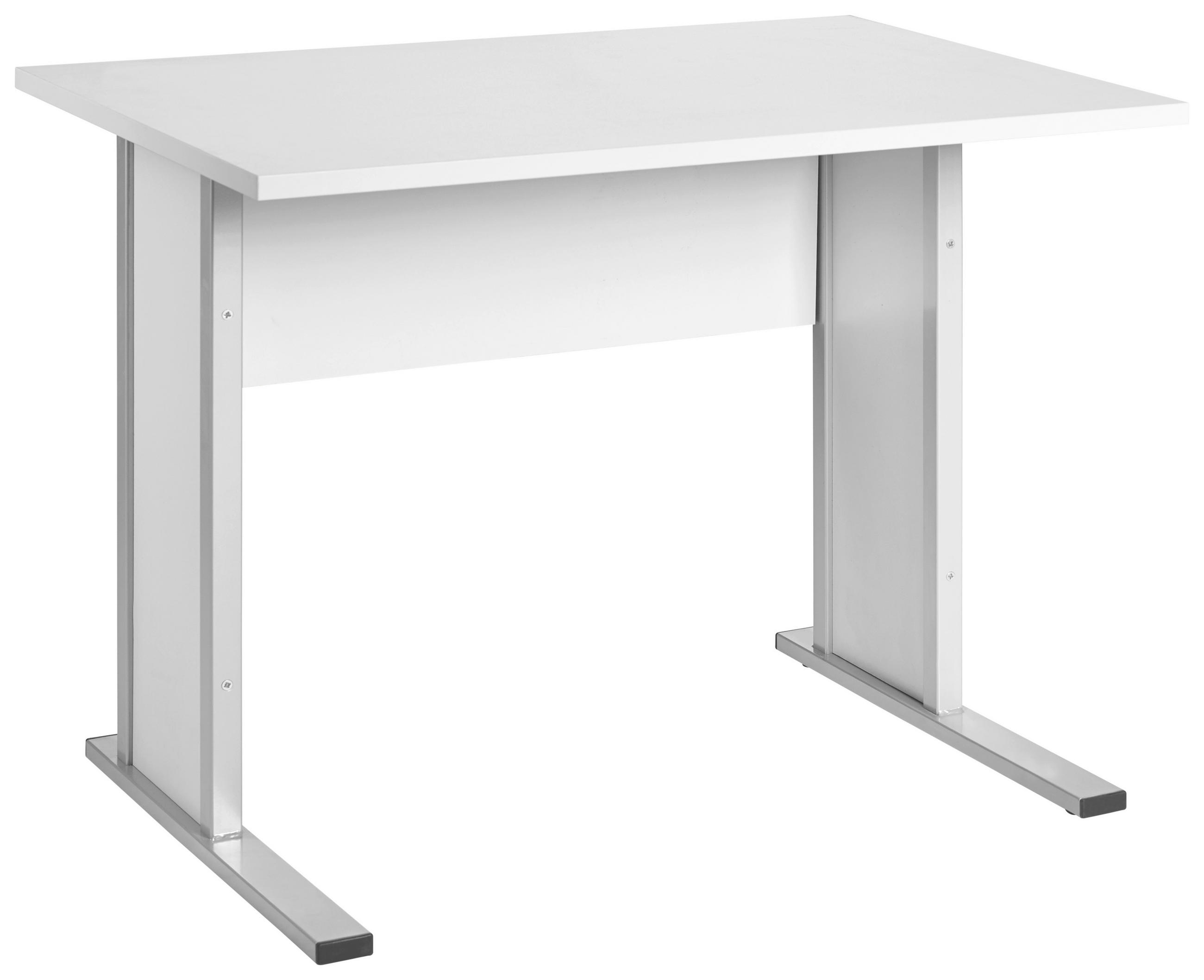 SCHREIBTISCH 90/65/72,2 cm in Hellgrau - Silberfarben/Hellgrau, Basics, Holzwerkstoff/Metall (90/65/72,2cm) - MID.YOU
