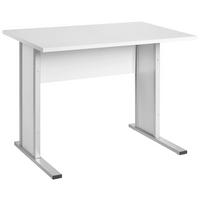 SCHREIBTISCH 90/65/72,2 cm  in Hellgrau  - Silberfarben/Hellgrau, Basics, Holzwerkstoff/Metall (90/65/72,2cm) - MID.YOU