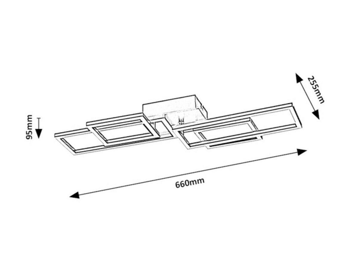LED PLAFONJERA - crna, Trendi, metal (66/25,5/9,5cm)