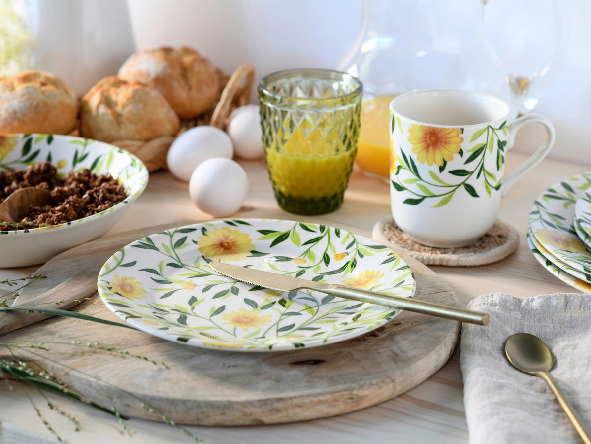KOMPLETT SERVIS Amarilla 16 delar  - vit/grön, Basics, keramik - Creatable