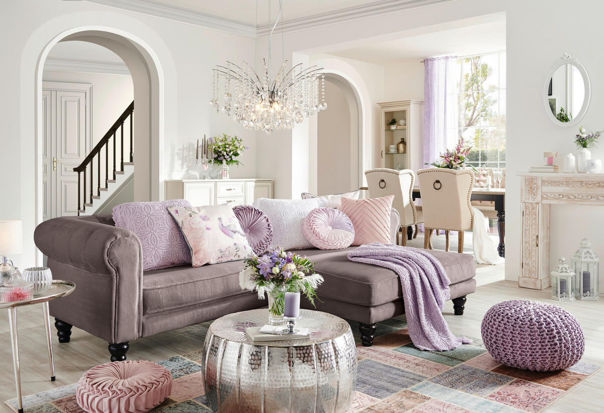 HÖRNSOFFA i plysch lerfärgad  - lerfärgad/mörkbrun, Design, trä/textil (260/160cm) - MID.YOU