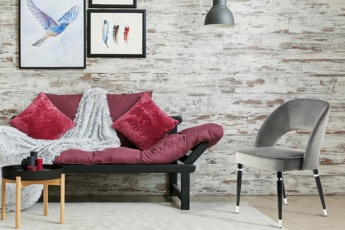 SADA STOLIČIEK 2 kus - čierna/sivá, Modern, kov/textil (58/83/56cm) - MID.YOU