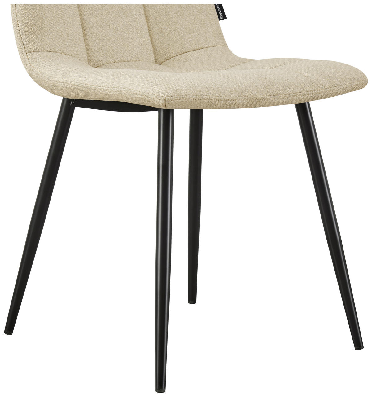 STUHL  in Eisen Webstoff Holz, Metall, Textil  - Beige/Schwarz, MODERN, Holz/Textil (45/86/55cm) - Livetastic