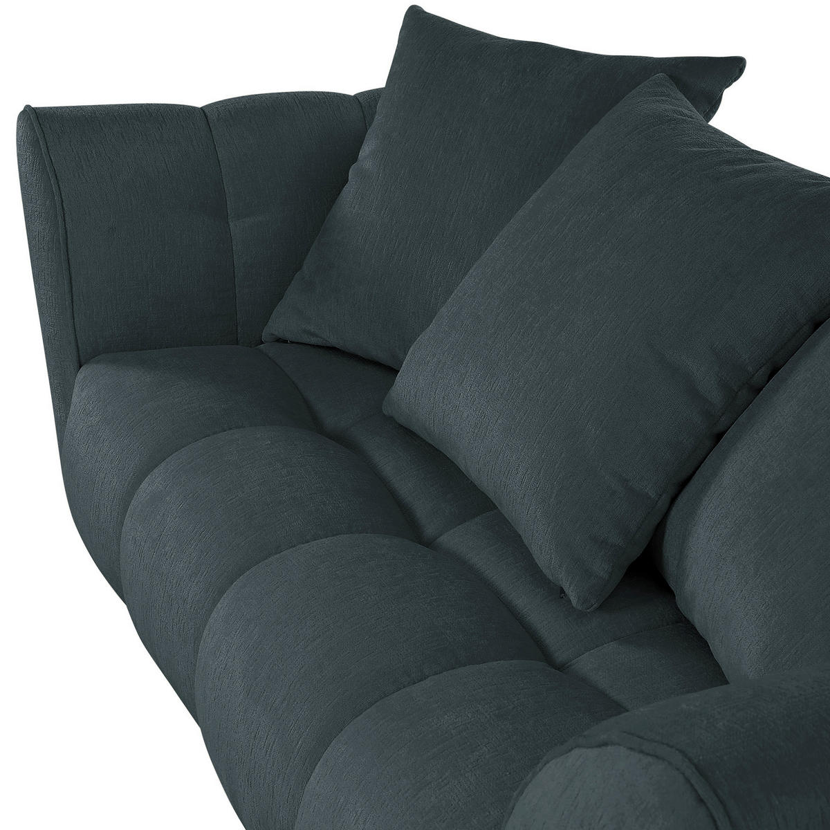 2-SITZER-SOFA Chenille Dunkelgrau  - Dunkelgrau/Naturfarben, KONVENTIONELL, Holz/Textil (185/72/95cm) - Milino
