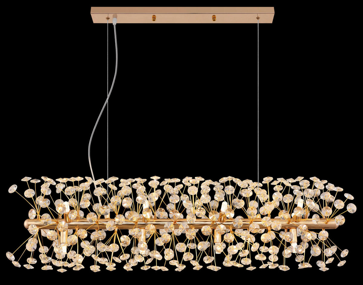 KŘIŠŤÁLOVÉ ZÁVĚSNÉ SVÍTIDLO, 90/30/150 cm  - průhledné/čiré, Lifestyle, kov/plast (90/30/150cm) - Globo