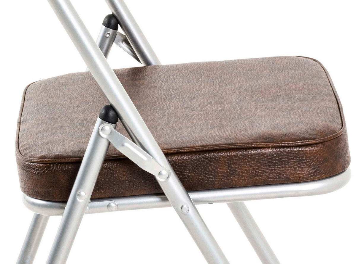 KLAPPSESSEL Braun, Alufarben  - Alufarben/Braun, MODERN, Metall (47/79/53cm)