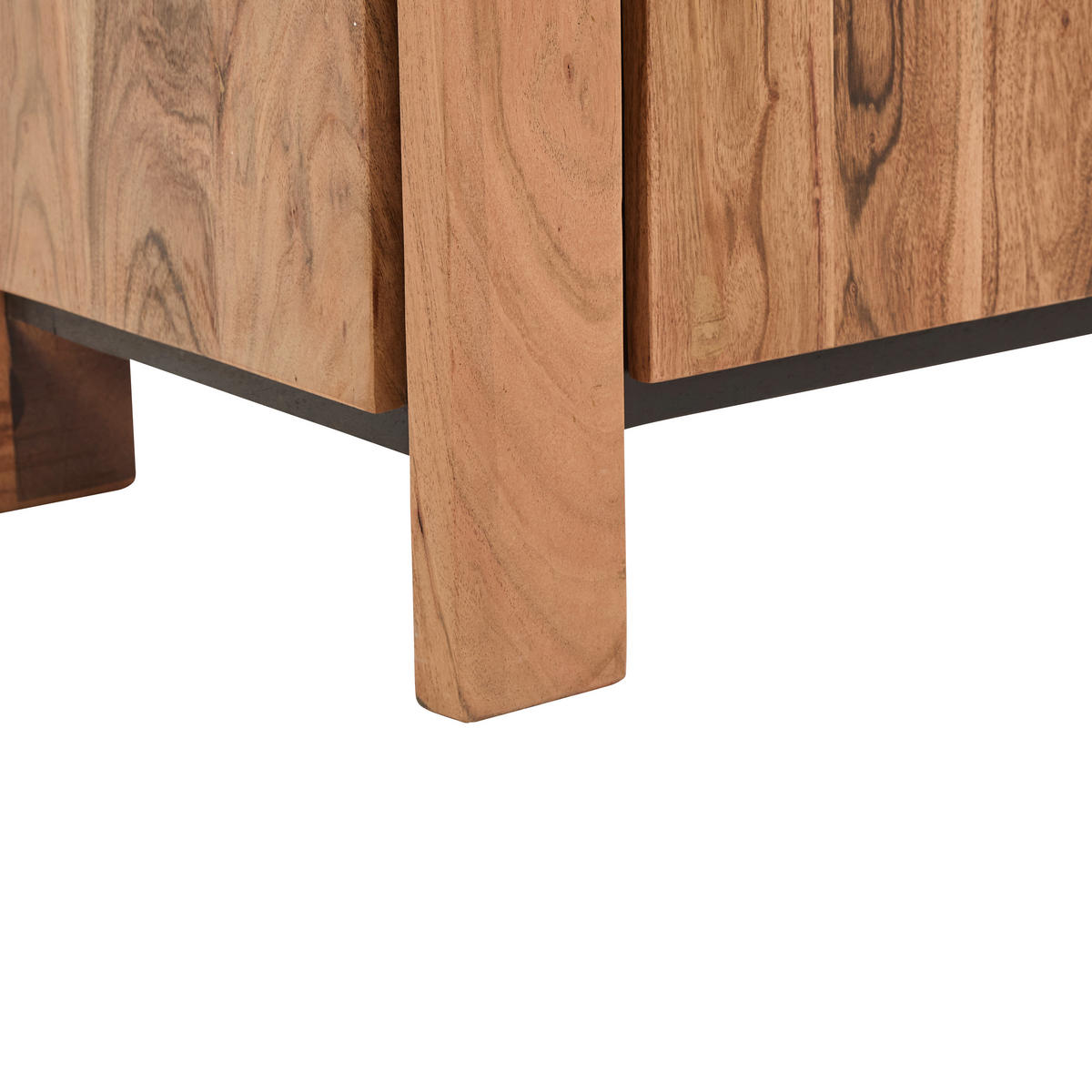 HIGHBOARD  in 150/150/40 cm  - Schwarz/Akaziefarben, Natur, Glas/Holz (150/150/40cm) - Livetastic