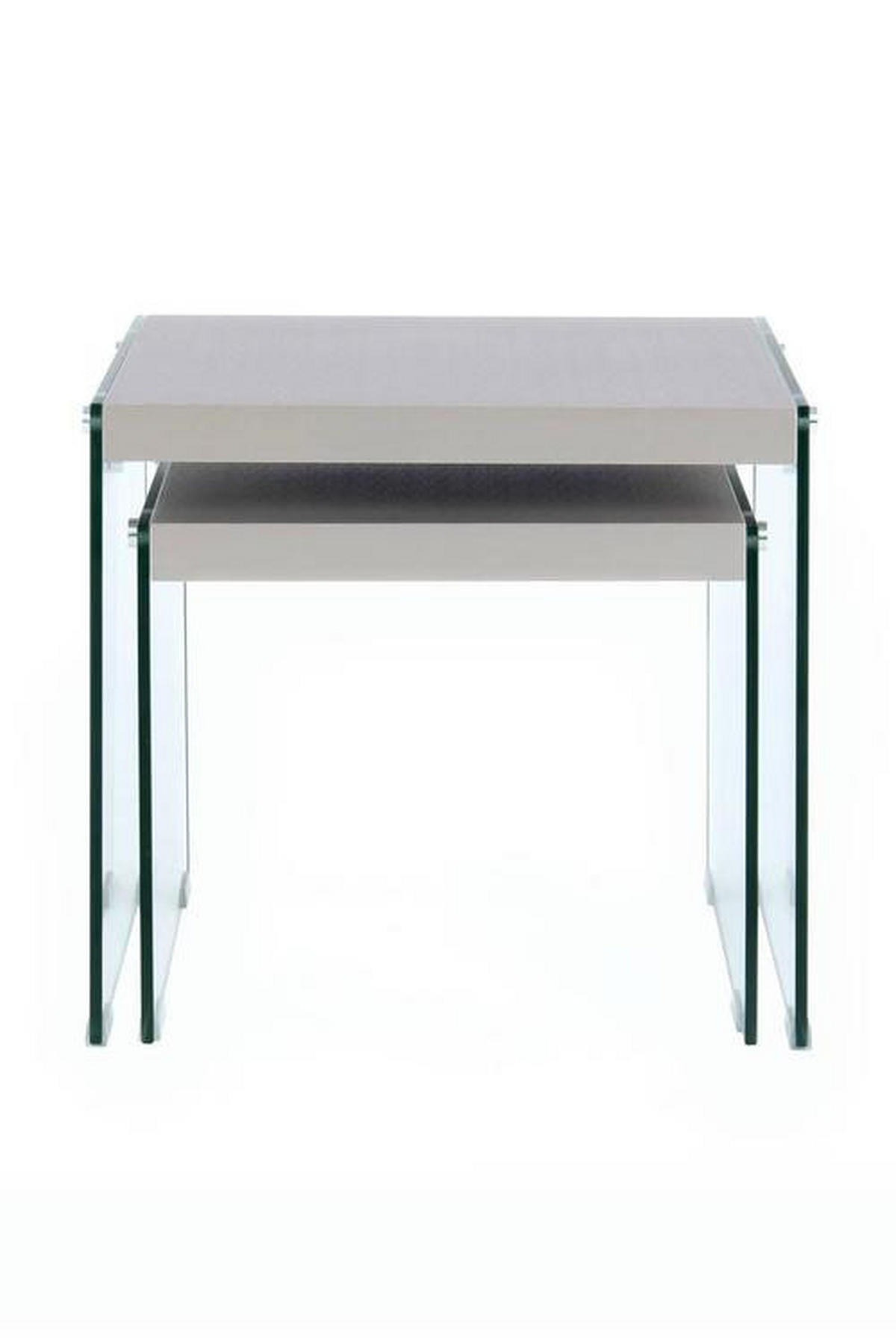 BEISTELLTISCHSET in Glas, Holzwerkstoff  - Klar/Silberfarben, Basics, Glas/Holzwerkstoff - Kayoom