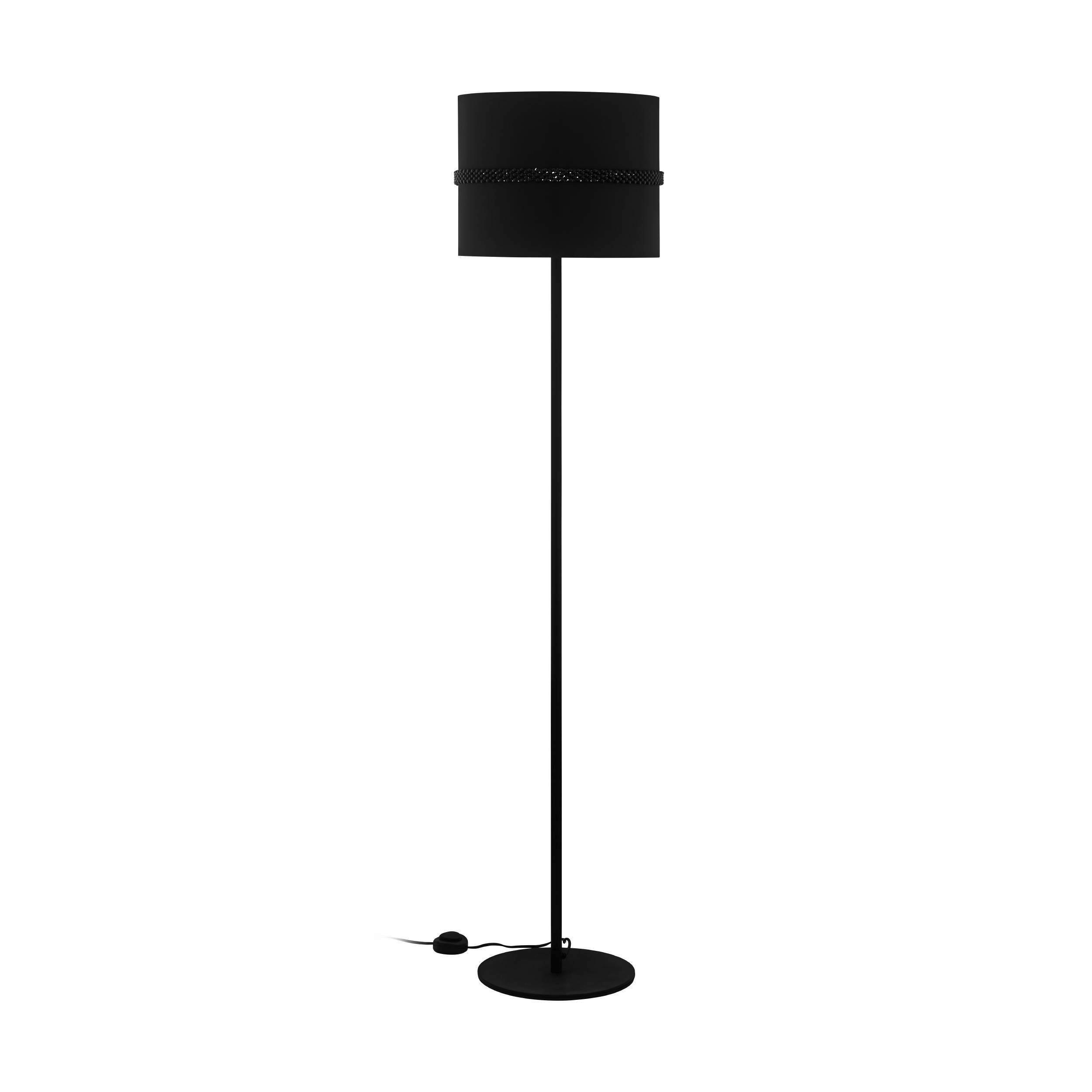 STEHLEUCHTE 36/165 cm   - Schwarz, Design, Glas/Textil (36/165cm) - Eglo