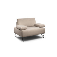 SESSEL in Chenille Sandfarben  - Sandfarben/Schwarz, Design, Textil/Metall (114-142/85/86-94cm) - SENSOO