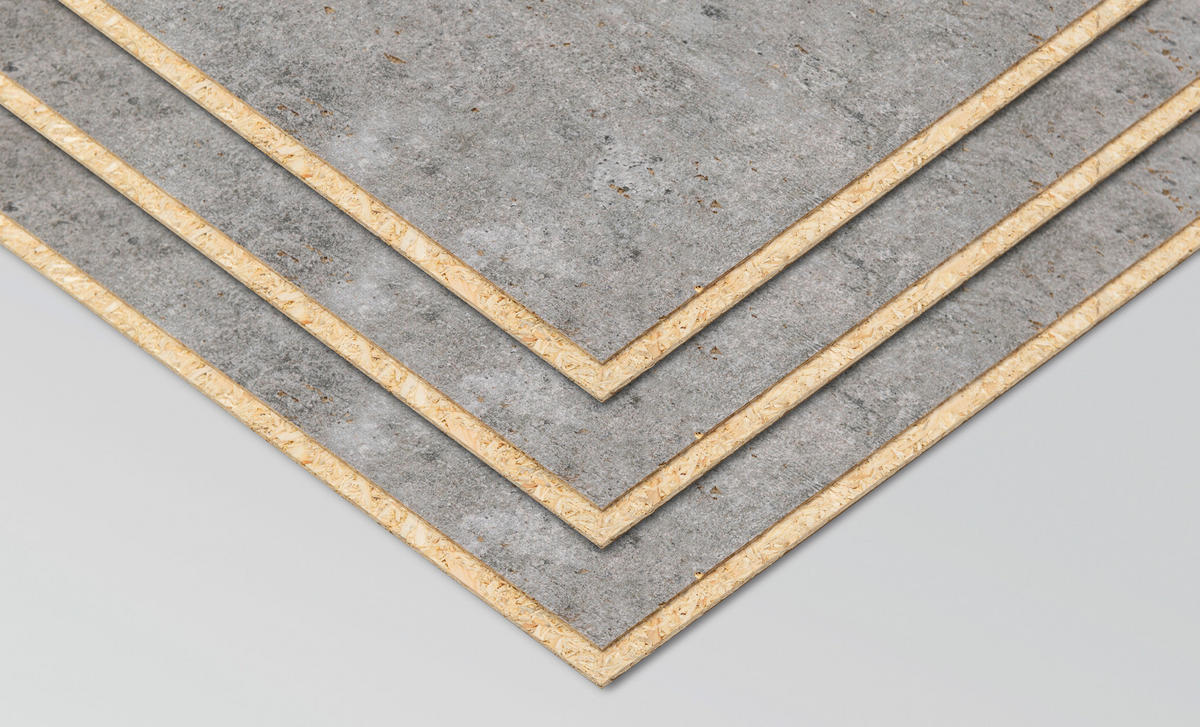 DECOWALL ROVIGO BETON 3 Stück  - Grau, KONVENTIONELL, Holzwerkstoff (125/66/1.2cm) - Egger Holzwerkstoffe