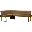 ECKBANK 173/215 cm  in Eichefarben, Cognac  - Eichefarben/Cognac, KONVENTIONELL, Holz/Textil (173/215cm) - Voleo