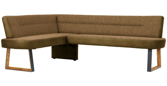 ECKBANK 173/215 cm  in Eichefarben, Cognac  - Eichefarben/Cognac, KONVENTIONELL, Holz/Textil (173/215cm) - Voleo