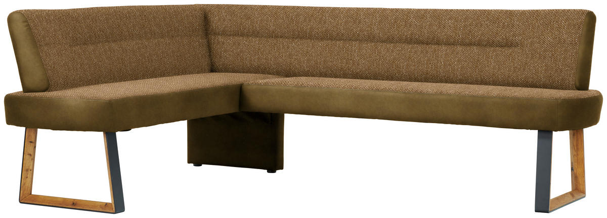 ECKBANK 173/215 cm  in Eichefarben, Cognac  - Eichefarben/Cognac, KONVENTIONELL, Holz/Textil (173/215cm) - Voleo