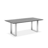 GARTENTISCH Kunststoff Edelstahlfarben, Grau rechteckig  - Edelstahlfarben/Grau, Design, Kunststoff/Metall (180/95/76cm)