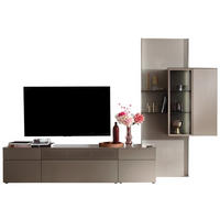 WOHNWAND  in Graubraun  340/234/45 cm  - Graubraun/Schwarz, Design, Glas/Holz (340/234/45cm) - Schöner Wohnen