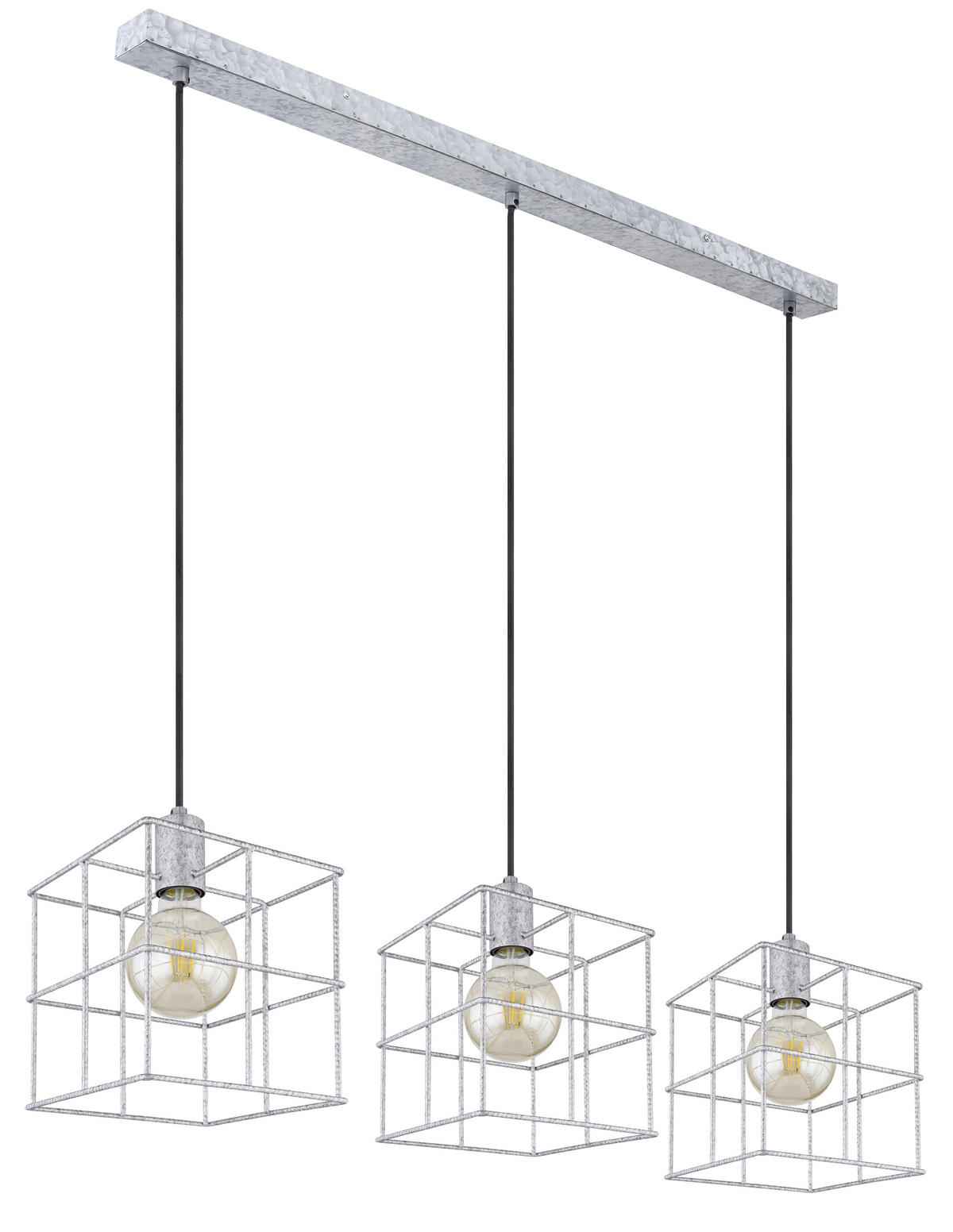 HÄNGELEUCHTE Merril 95/20/129 cm   - Zinkfarben, Design, Metall (95/20/129cm) - Globo