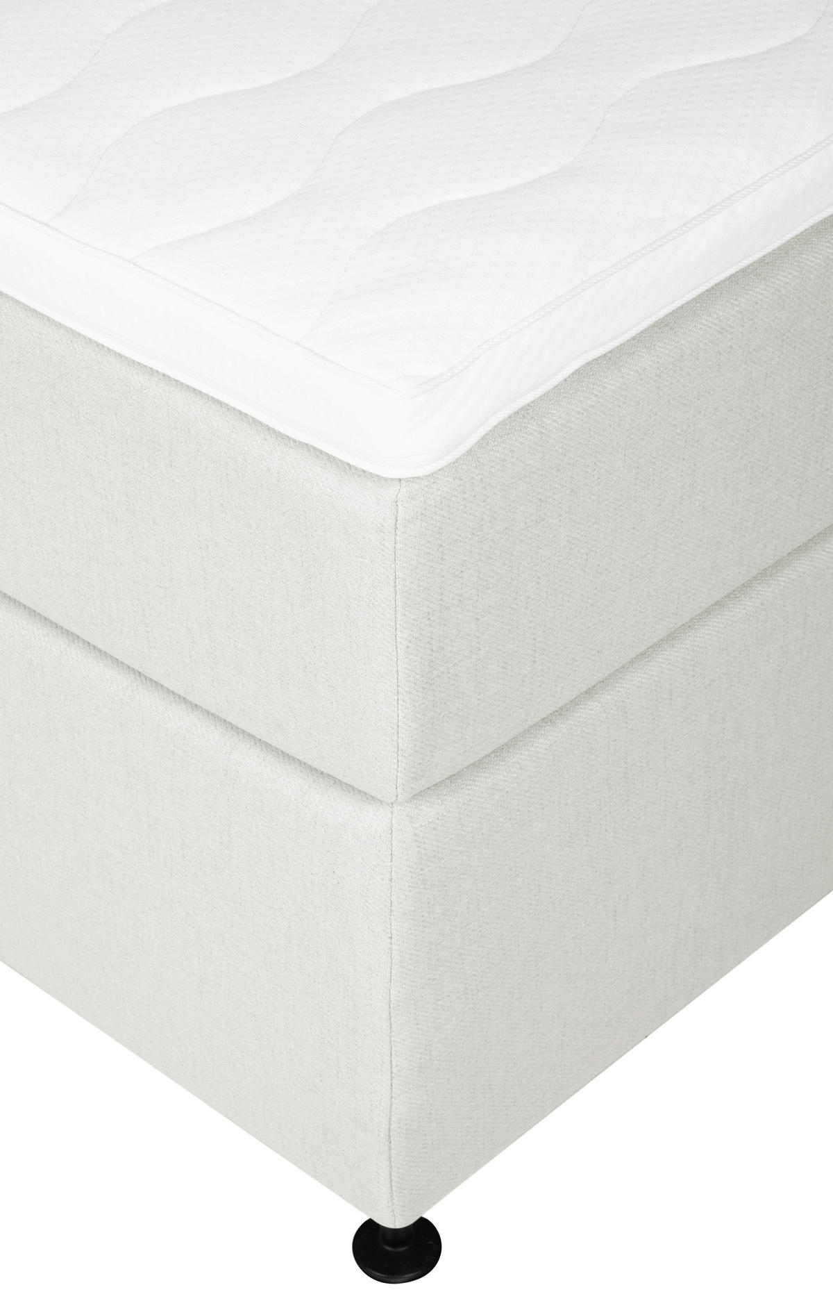 BOXSPRING-ÁGY 180/200 cm  krémszínű  - krémszínű/fekete, Modern, textil (180/200cm) - MID.YOU