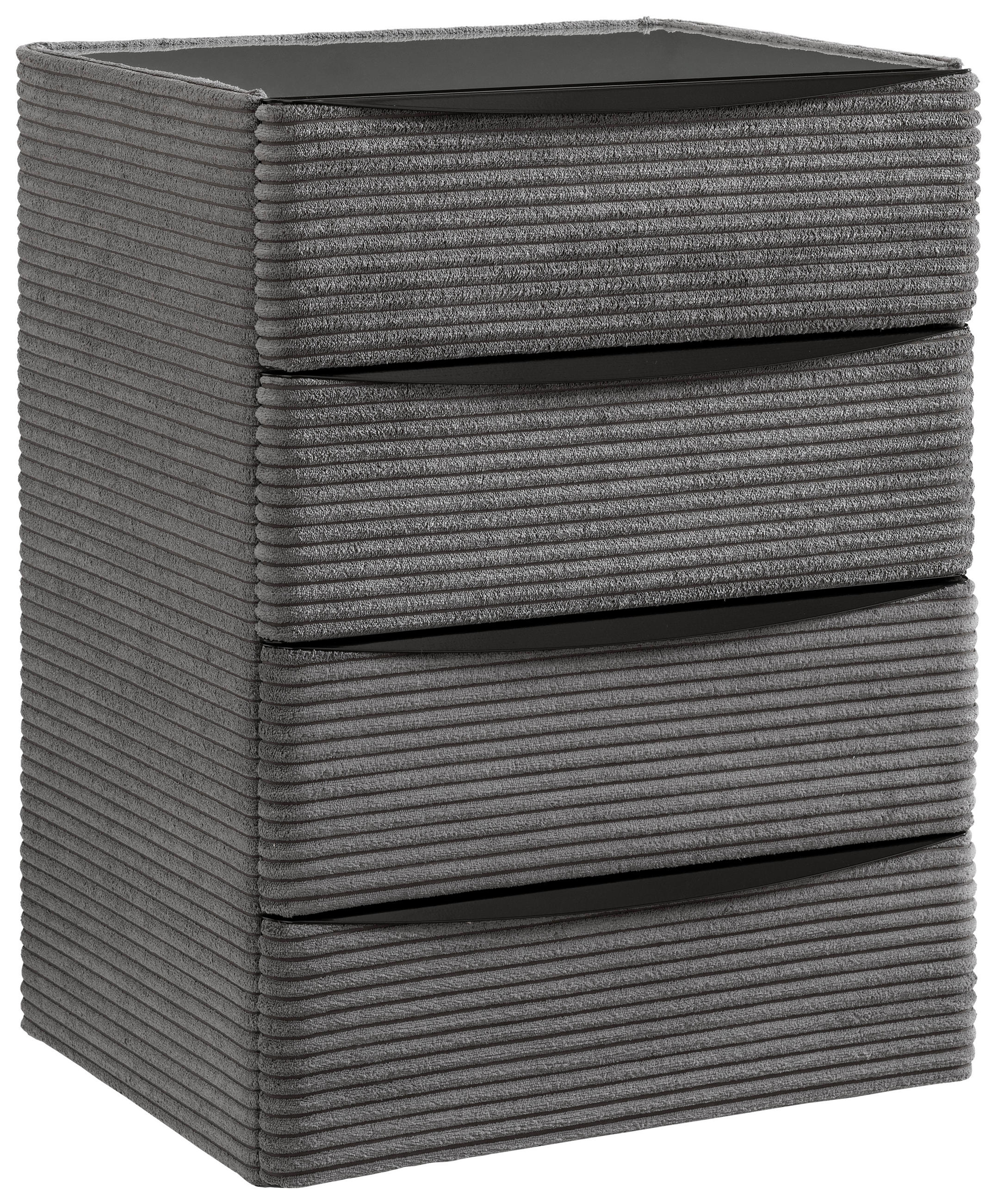 NACHTSCHRANK 47/62/40 cm  - Dunkelgrau/Anthrazit, KONVENTIONELL, Glas/Kunststoff (47/62/40cm) - Beldomo - Sleep