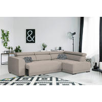 ECKSOFA in Struktur Taupe  - Taupe/Schwarz, Design, Kunststoff/Textil (284/205cm) - MID.YOU