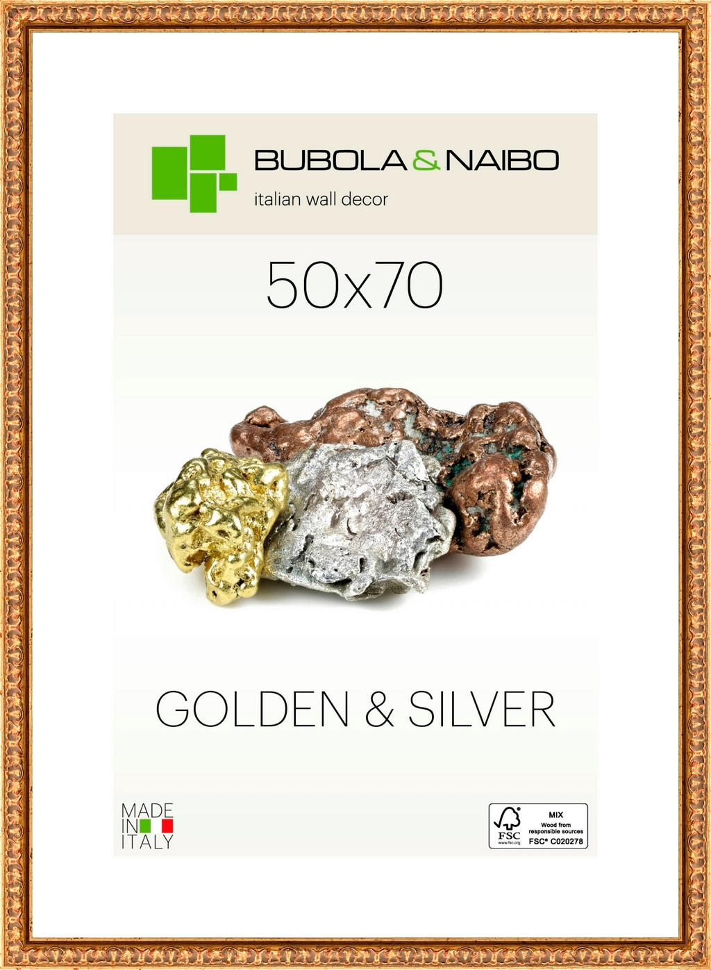 BILDERRAHMEN 50/70 cm  - Goldfarben, Basics, Holz (50/70cm)