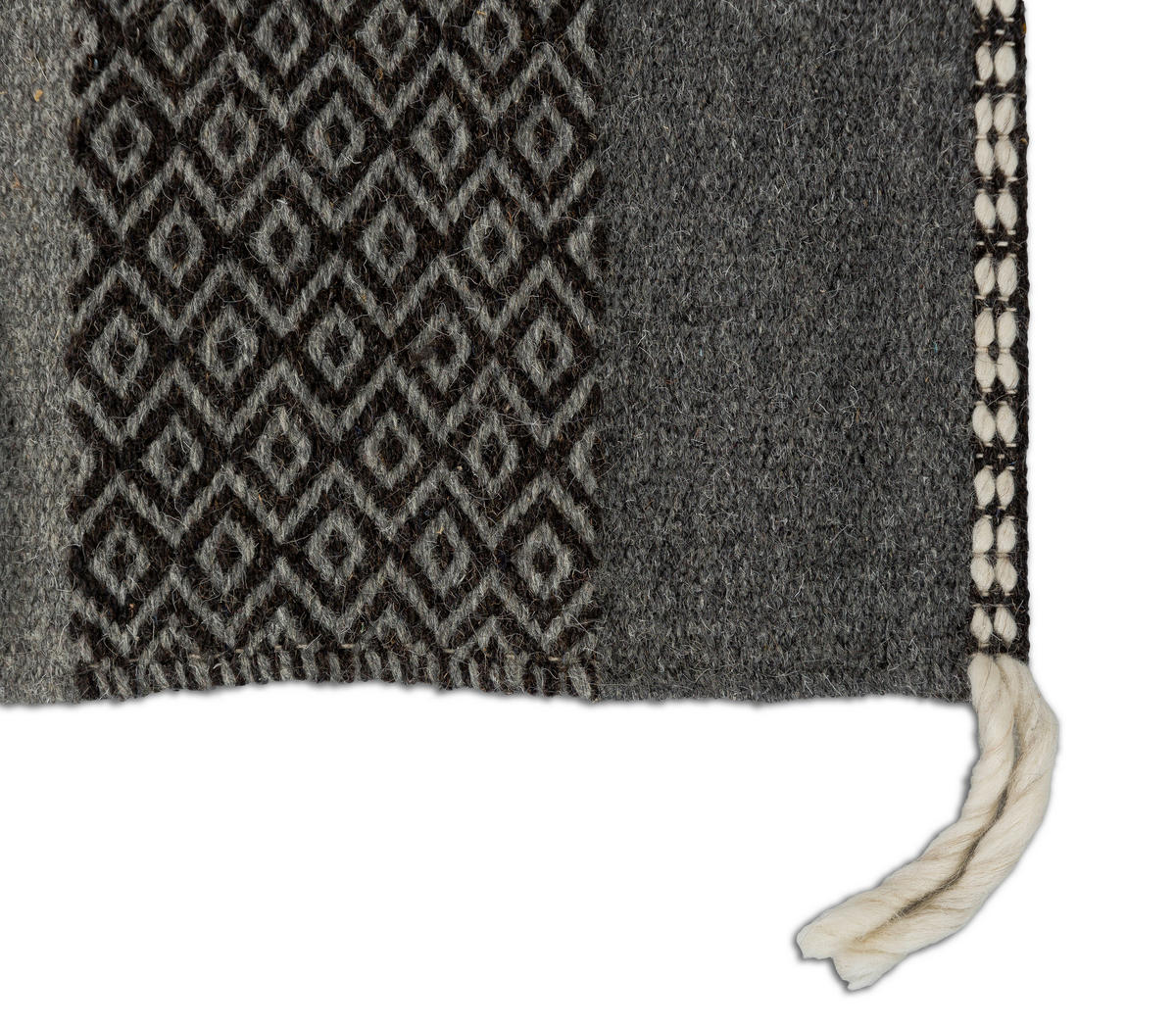 HANDWEBTEPPICH 140/200 cm Botana Dunkelgrau, Beige  - Dunkelgrau/Beige, KONVENTIONELL, Textil (140/200cm) - Schöner Wohnen