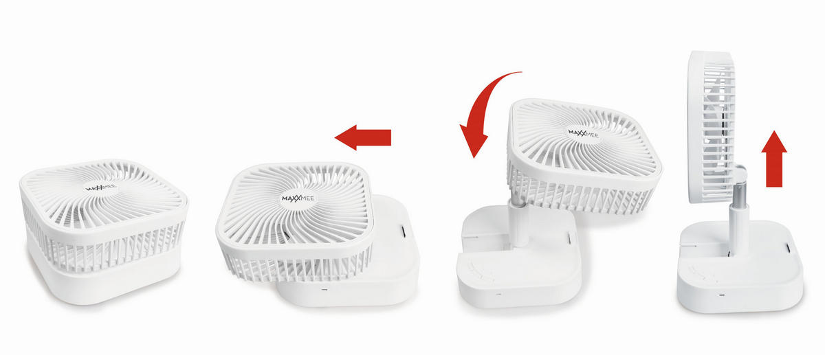 MINI-VENTILATOR MAXXMEE - Weiß, KONVENTIONELL, Kunststoff/Metall (19,7/9,3/19,7cm)