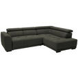 ECKSOFA in Chenille Graubraun  284/205 cm  - Graubraun/Schwarz, Design, Kunststoff/Textil (284/205cm) - Xora
