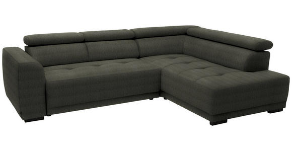 ECKSOFA in Chenille Graubraun 284/205 cm - Graubraun/Schwarz, Design, Kunststoff/Textil (284/205cm) - Xora