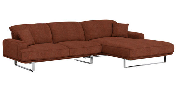 ECKSOFA Rostfarben Webstoff  - Rostfarben, Design, Textil/Metall (304/184cm) - Dieter Knoll