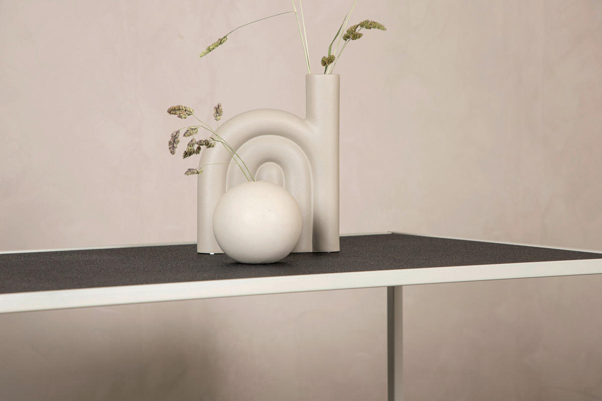 GARTENTISCH Metall Grau, Beige rechteckig  - Beige/Grau, MODERN, Metall (110/60/50cm) - Gardenson