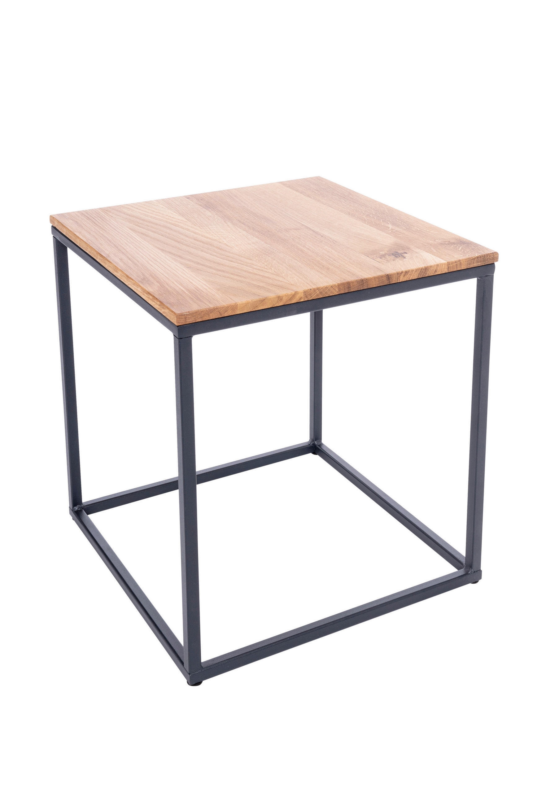 BEISTELLTISCH in Holz, Metall 40/40/41 cm  - Eichefarben/Schwarz, Natur, Holz/Metall (40/40/41cm)