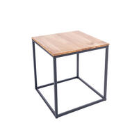 BEISTELLTISCH in Holz, Metall 40/40/41 cm  - Eichefarben/Schwarz, Natur, Holz/Metall (40/40/41cm)