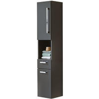 HOCHSCHRANK 30/160/30 cm  - Chromfarben/Grau, MODERN, Glas/Holzwerkstoff (30/160/30cm) - Novel